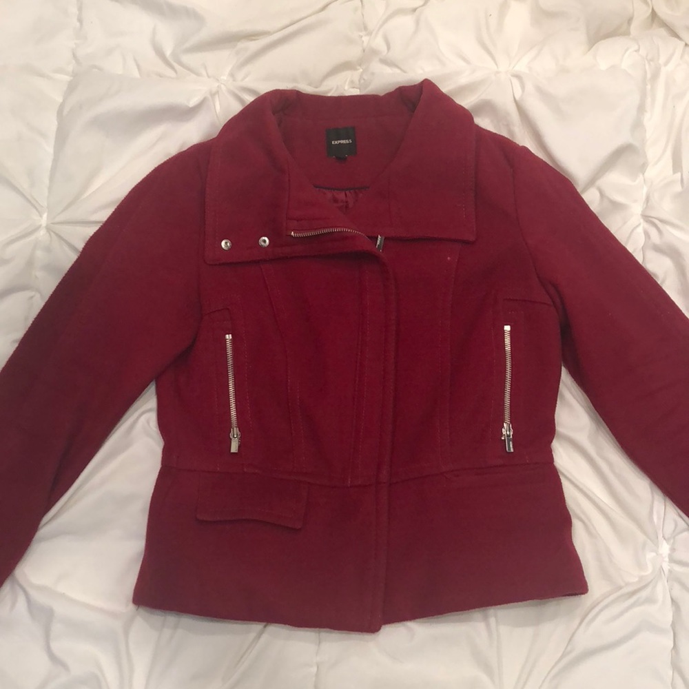 Red cropped express jacket
